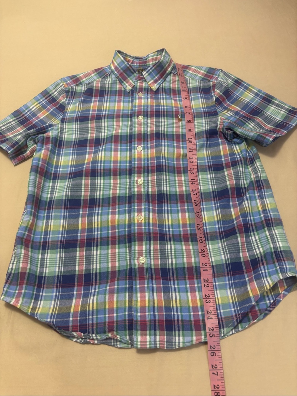 Polo Ralph Lauren Multicolor Plaid Short-Sleeve Button-Down Shirt Size Large - Picture 2 of 7